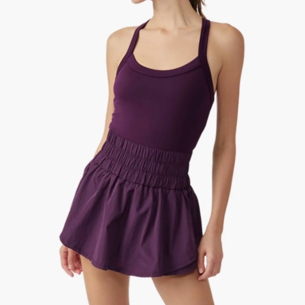 FP Movement by Free People Plum Purple Smocked Waist Romper